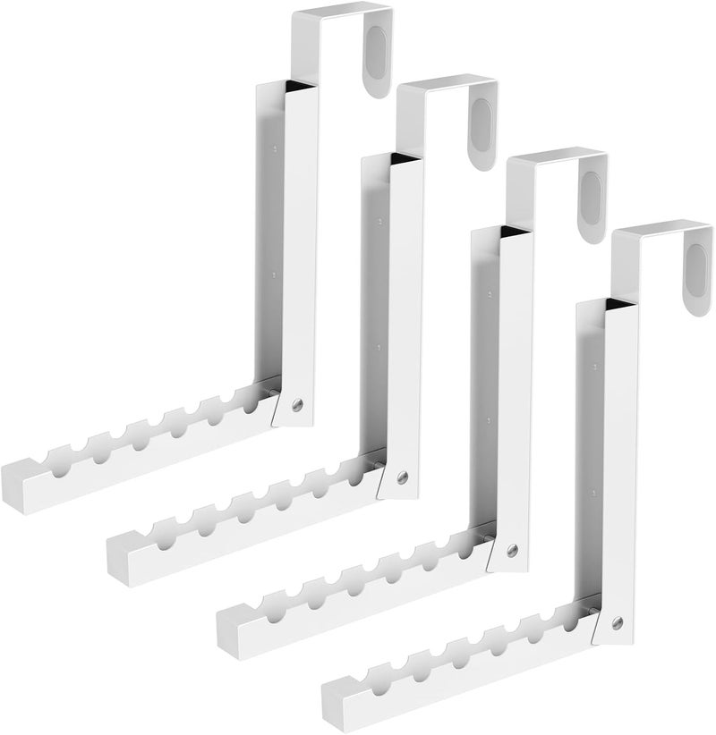 BAKON Over The Door Hanger Folding Clothes Drying Rack, Folding Hanging Coat Rack for Indoor Laundry Room Compact Small Space Foldable Portable Clothing Hanger Hook Collapsible- 4 Pack(White) - Image 1